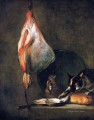 Katze mit Ray Austern Pitcher und Brotlaib Jean Baptiste Simeon Chardin